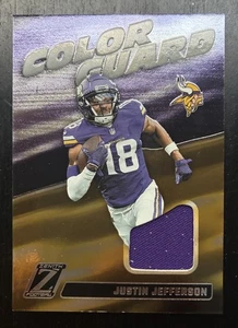 Justin Jefferson Patch Jersey Card Zenith Color Guard Vikings Football Panini - Picture 1 of 3