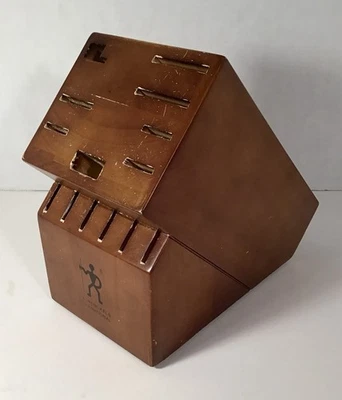 J. A. Henckels 14 Slot Hardwood Knife Storage Block Cherry Chef Cooking Kitchen - Image 1 of 4