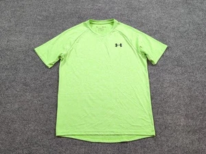 Under Armour Shirt Mens Small Green Short Sleeve V-neck Tech Tee Gym Training - Picture 1 of 7