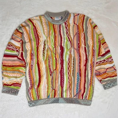 COOGI Cozy S Size 90's 3D Knit Multicolor Men's Auth From Japan TK - Image 1 of 4