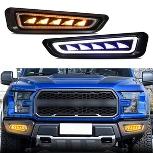 Front Bumper Turn Signal Fog Lights Lamps Fits For Ford F-150 Raptor 2017-2021 - Picture 1 of 7