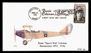 DR WHO 1995 FDC AVIATION BESSIE COLEMAN HERITAGE CACHET M60219 - Picture 1 of 2