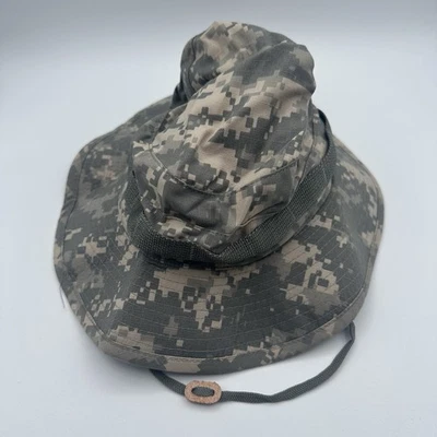 US ARMY BOONIE HAT FLOPPY SUN CAP ACU  CAMO Size 7 3/8 NEW WITHOUT TAG - Image 1 of 4