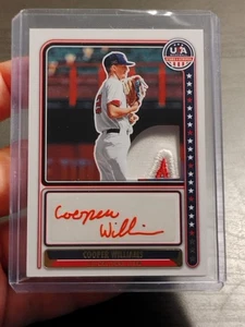 2024 COOPER WILLIAMS PANINI USA STELLE E STRISCE PATCH AUTOGRAFATA RC #D 06/25 - Foto 1 di 8