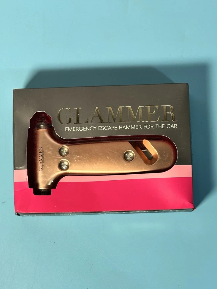 Bling Sting White Glammer Emergency Escape Hammer & Seatbelt Cutter