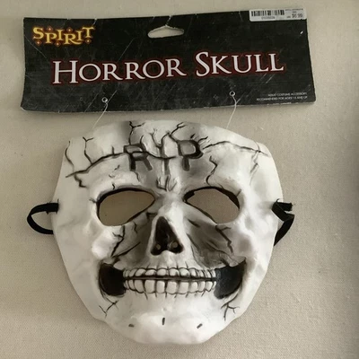 Horror Skull RIP Half Mask - Spirit Halloween Adult NWT 2015 - Image 1 of 4