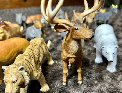 Wild Jungle Animals Plastic Toy Lot Figurines Christmas - Image 1 of 4