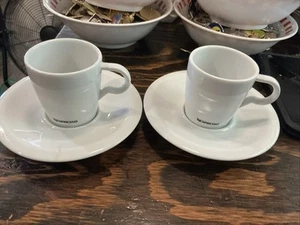 Nespresso Professional Collection White Porcelain Espresso Cup & Saucer 4 Pc Set - Picture 1 of 2