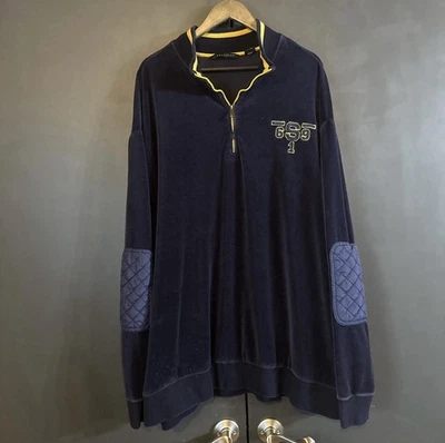 Pullover polar Sean John Y2K azul amarillo 5X Hip Hop patinador grunge holgado Foto 1 de 4