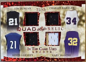 2022 Duncan, Barkley, Garnett, Malone Leaf In The Game Used Jersey Relic #’d/45