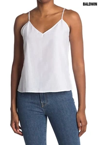 BALDWIN NWT $118 QUINN SLEEVELESS COTTON/SILK OPTIC WHITE TANK TOP. SZ M - Picture 1 of 10