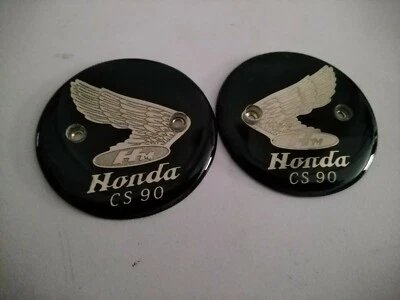 Par plateado emblema tanque gasolina HONDA S90 Cs90 CS 90  Foto 1 de 4