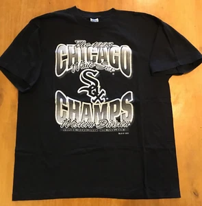 VTG Chicago White Sox 1993 MLB Playoffs T-Shirt Black Western Division XL - Picture 1 of 3