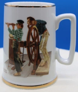 1985 Norman Rockwell "River Pilot" Becher - Goldbesatz - Bild 1 von 6