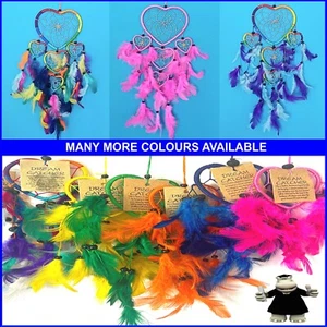 Atrapasueños de nailon corazón niños habitación atrapasueños pluma indio nativo americano - Imagen 1 de 22