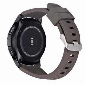 Bracelet Flexible Silicone 22mm for Samsung Gear S3 Smart Watch IN Braun - Zdjęcie 1 z 4
