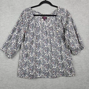 LIBERTY Art Fabrics By J.CREW Damen Bauerntop mit Blumenmuster Größe M - Bild 1 von 7