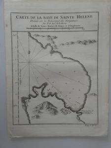 Gravure XVIIIe vers 1750 carte de la baie de sainte helene * - Picture 1 of 1