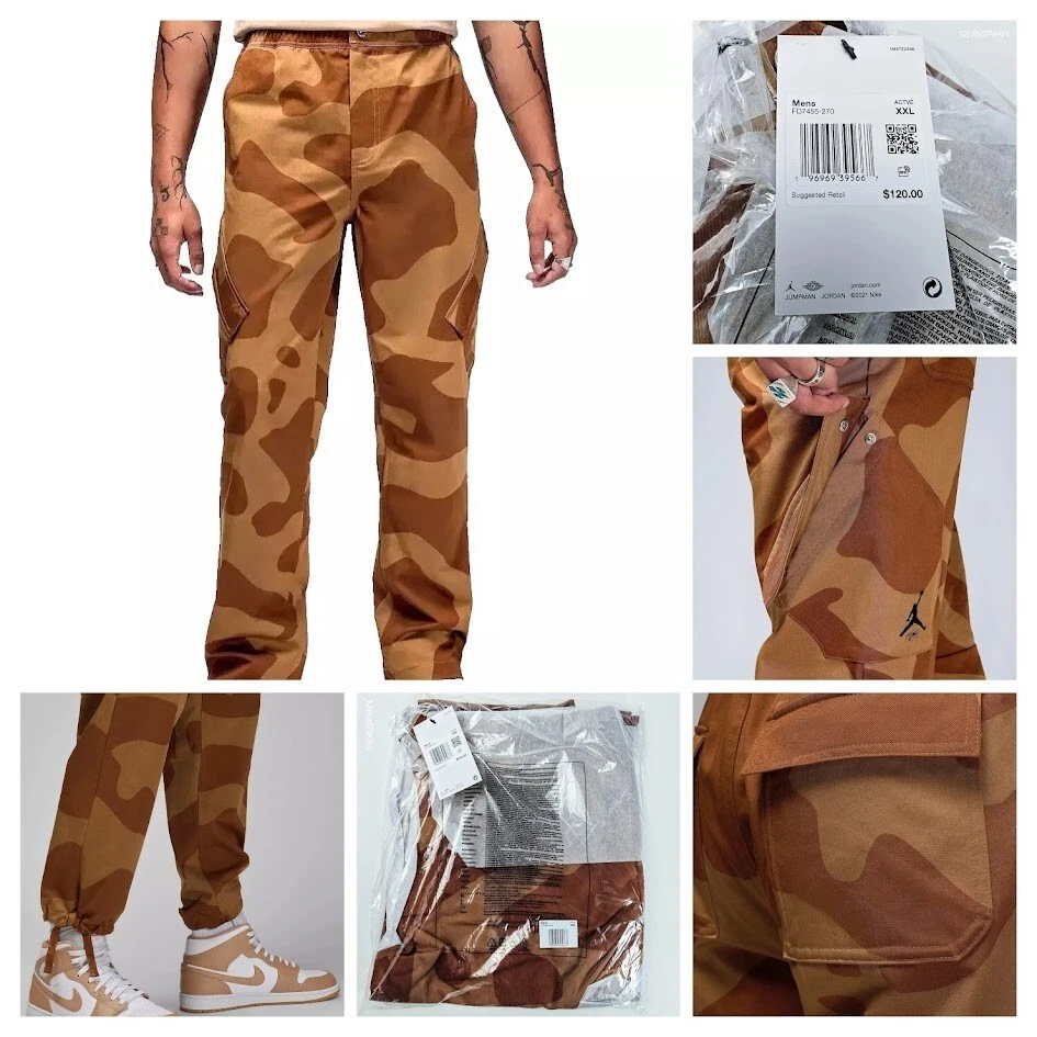 Jordan Cargo Pants Men's 2XL Brown Camo Chicago Essentials Nike - FD7455-270