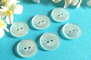 1323B Chequerboard Buttons " Sky Clear " Light Blue Lot 6 Buttons Period Vintage - Picture 1 of 3