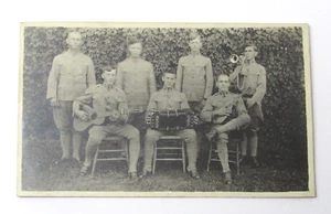 U.S. Army Soldiers Band Philippine Island RPPC Postcard c1910 Bugle Accordion - Picture 1 of 2