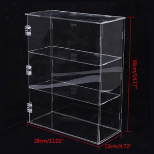 3-Tier for Collectible,Dustproof Protection Showcase Clear Acrylic Display Case  - Picture 1 of 12