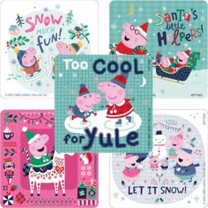 Peppa Pig Stickers x 5 - Peppa Christmas Stickers Party Stocking Stuffer Seals - Picture 1 of 6