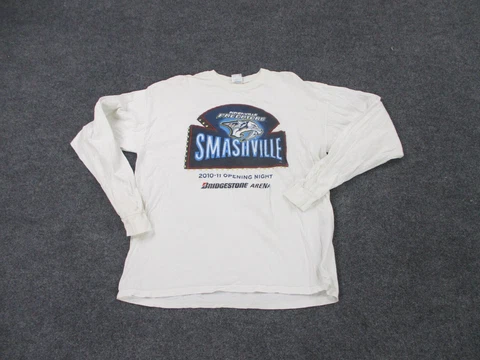 Nashville Predators Shirt Adult XL Logo Bridgestone Opening Night Spell Out Mens Cover