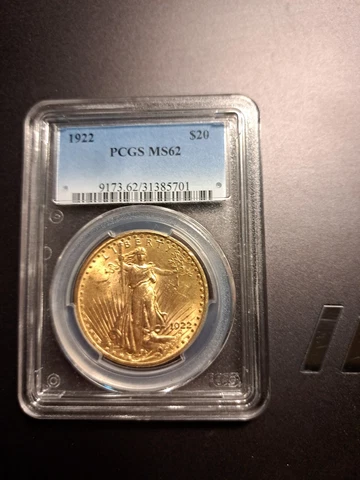 1922 $20 MS62 Double Eagle Cover
