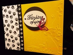 Handgefertigte Sympathiekarte Geliebtes Haustier Hund geprägt An dich denken mit Stampin Up - Bild 1 von 1