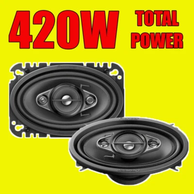 PIONEER 4x6" 4"x6" 4inch x 6inch 420W TOTAL CAR DOOR/SHELF COAXIAL SPEAKERS PAIR - Image 1 of 3