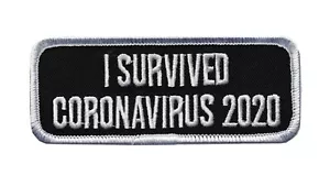 #5166 BIOHAZARD SYMBOL, I SURVIVED..PANDEMIC RECOVERY EMBORIDERY APPLIQUE PATCH - Picture 1 of 1