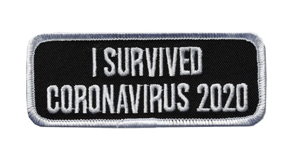 #5166 BIOHAZARD SYMBOL, I SURVIVED..PANDEMIC RECOVERY EMBORIDERY APPLIQUE PATCH - Image 1 of 1