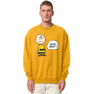 Good Grief Charlie Brown Sweatshirt Humor Costume Gold Adult Crewneck Sweatshirt - Picture 1 of 4