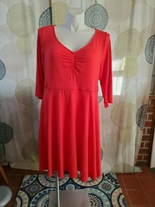 Nuevo con etiquetas Vestido Patinador Tejido Jersey Rosa Brillante Tórrido Mangas 3/4 Cuello en V 3X = 22/24W - Imagen 1 de 8