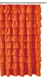 Ruffle Fabric Shower Curtain Assorted Color - Picture 1 of 60