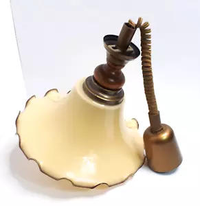 Lámpara de techo de vidrio extensible Art Deco antigua casa escolar colgante - Imagen 1 de 7