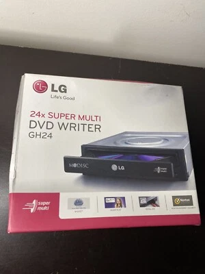 LG DVD WRITER 24X SUPER MULTI SATA GH24 OPTICAL DRIVE BLACK - Image 1 of 3