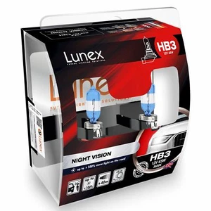 HB3 Lunex Night Vision 65W 12V Lampadine Fari Alogeni 3600K Set - Imagen 1 de 1
