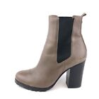 Coach Odelle Sydney Ankle Boots Womens Size 7.5 B Smoke Brown Leather High Heel