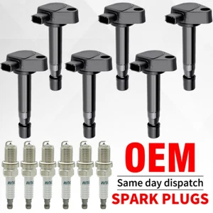 6pcs Ignition Coil & Spark Plug Set for 2003-2008 Honda Pilot V6 3.5L UF242 - Picture 1 of 12