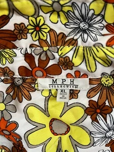 Colección MPH Amarillo 3/4 Floral Vestido Mangas Talla XL - Imagen 1 de 2