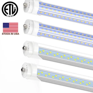 T8 8FT LED Tube Lights Single Pin FA8 120W 8' Garage LED Shop Light Bulbs 6000K - Picture 1 of 15