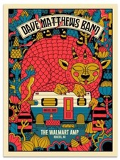 OFFICIAL Dave Matthews Band Rogers AR May 23rd 2023 Screen Print Poster Methane