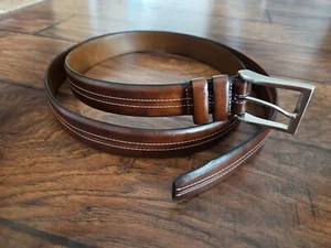 Men's Vegan Leather Belt Size 54/56 NWT $ 40 Cognac Brown Color - Picture 1 of 5