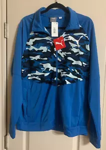 Neu mit Etikett Puma Herren groß blau tarnfarben Block leicht 100 % Polyester Jacke SCHÖN! - Bild 1 von 11