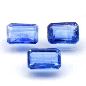 💎 1.80ct 3pcs Lot Octagon Natural Blue Kyanite - Untreated, Nepal Gemstone - Imagen 1 de 4