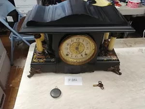 SETH THOMAS ADAMANTINE MANTLE CLOCK SHASTA MODEL & KEY - Picture 1 of 8