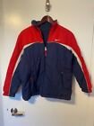 Vintage 90’s Nike Red and Blue Embroidered Youth Reversible Puffer Jacket Sz Lg