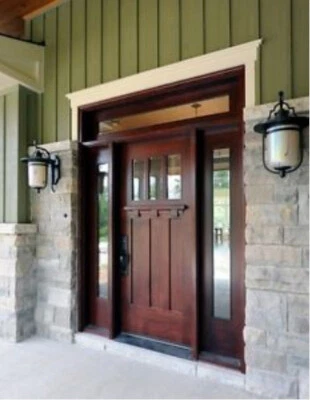 Alpine Style 3 Lite Knotty Alder Entry Door With Sidelites **No Transom** - Image 1 of 4